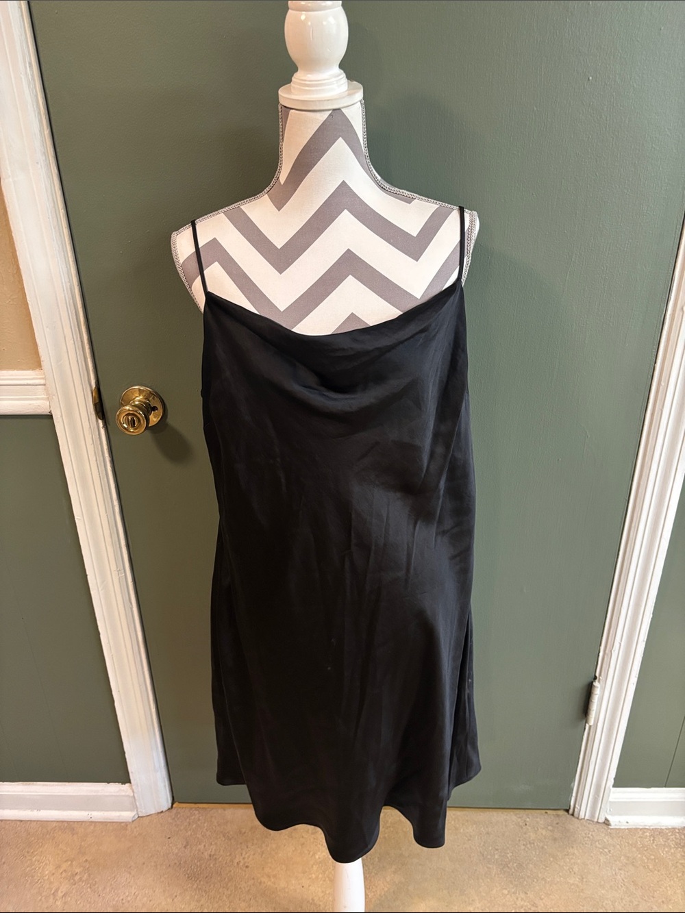 Express Black Strapless Cowl Slip Dress